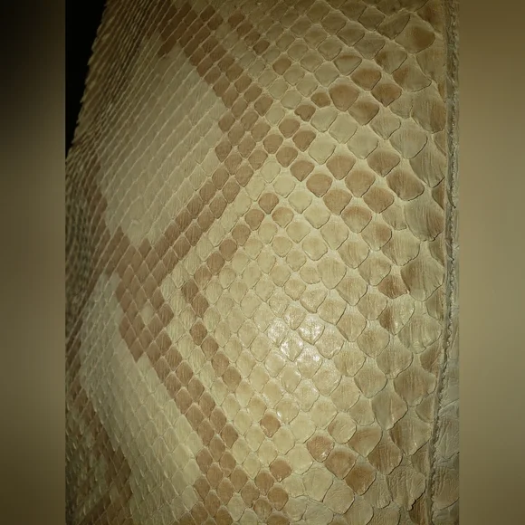 Ralph Lauren Black label natural tan cream 100% python snakeskin skirt 10 - Picture 1 of 13